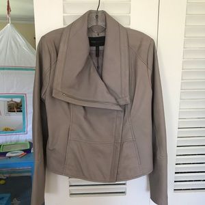 SOLD.   Bcbg leather Grey jacket SOLD